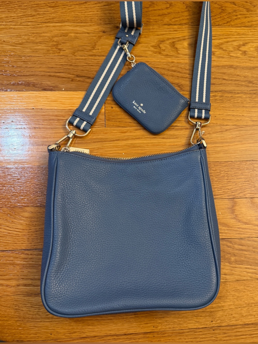 Kate Spade New York Rosie Medium Swingpack Crossbody Blue Pebbled Leather - NWOT - Picture 9 of 9